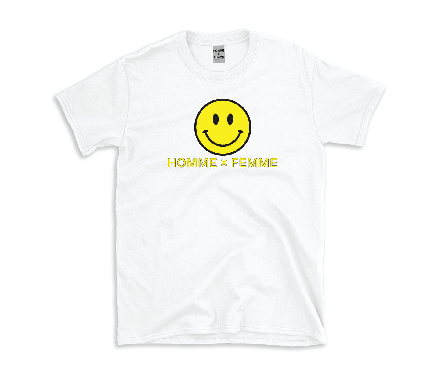 HOMME x FEMME SMILEY WHITE T-SHIRT