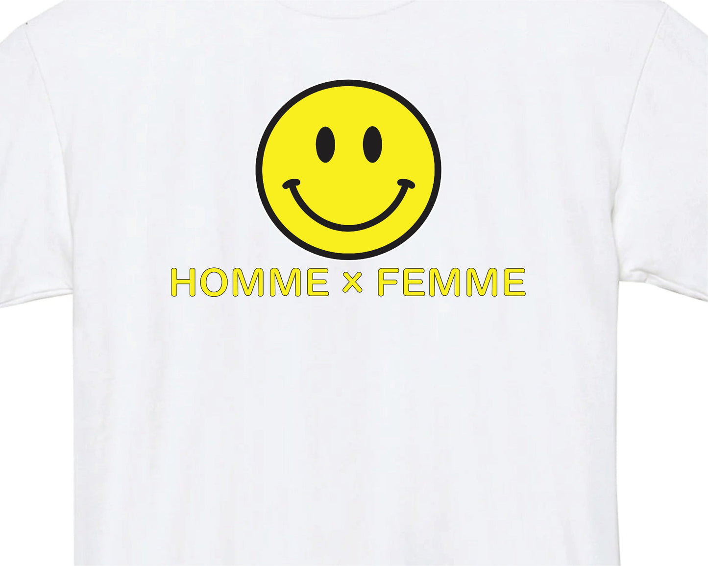 HOMME x FEMME SMILEY WHITE T-SHIRT