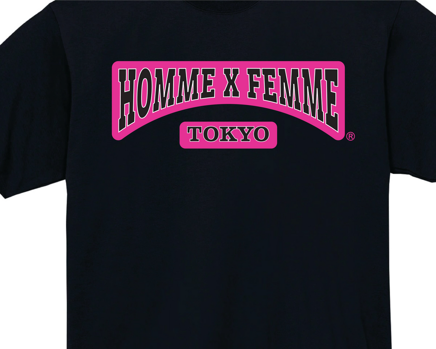 HOMME x FEMME PINK BLACK VARSITY T-SHIRT