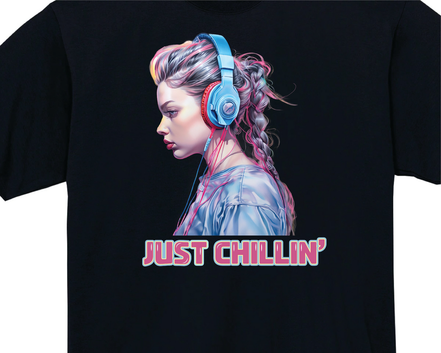 JUST CHILLIN' BLACK T-SHIRT