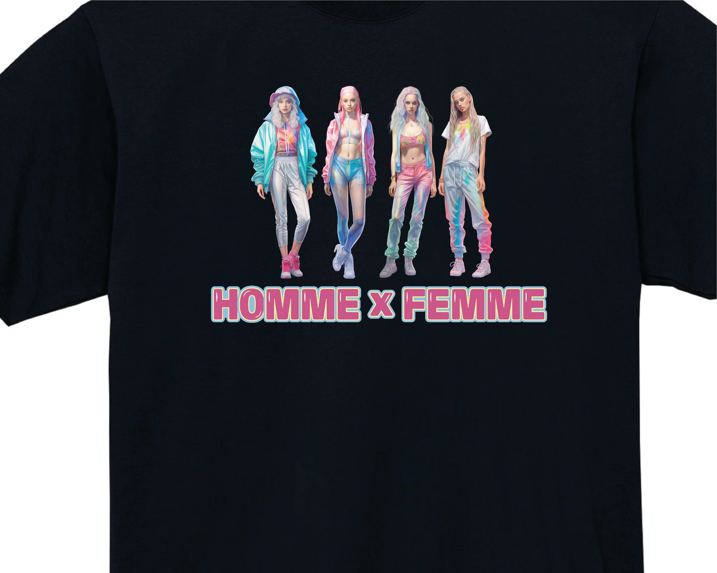 HOMME x FEMME GALS BLACK T-SHIRT